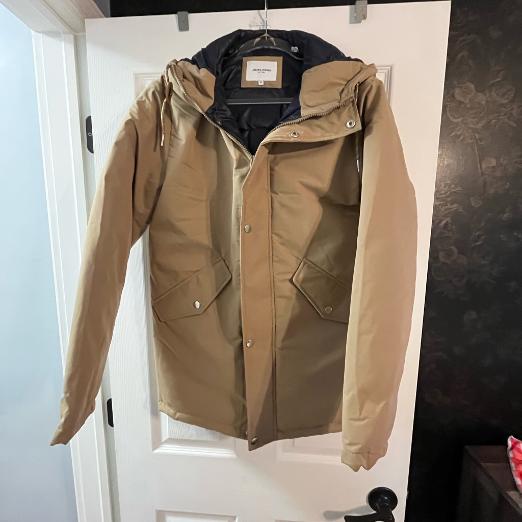 Nwot Jack & Jones Tan Raincoat For Men